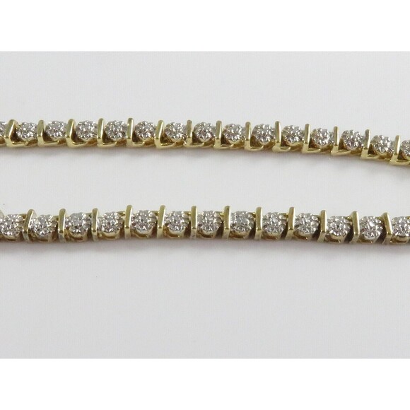 18" TL Sterling Silver Box Link Gilded Gold & Etched Metal Necklace Heavy - Picture 6 of 15